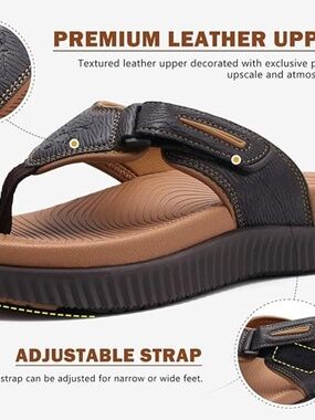 Kuailu Adjustable Mens 12 Orthotic Cushioned Water Resistant Lightweight Sandals